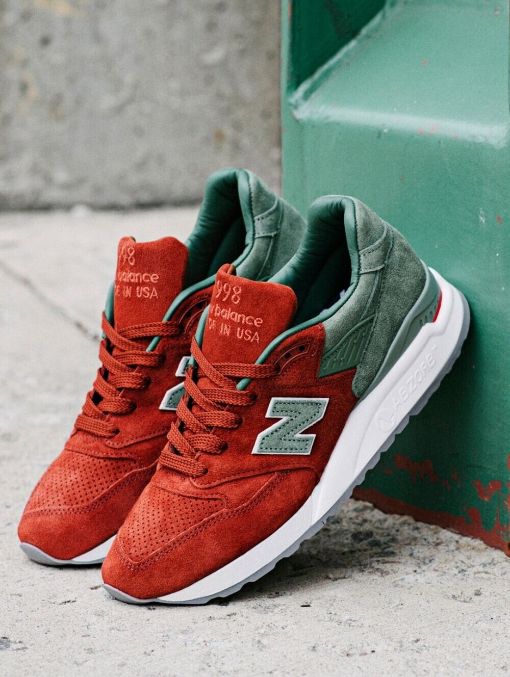 The Concepts x New Balance 998 “City Rivalry Boston” Suede Sneakers
